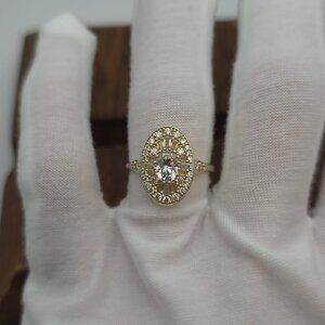 Size 8 925 Sterling Silver 7.75mm x 5.75mm Moissanite Diamond Ring
